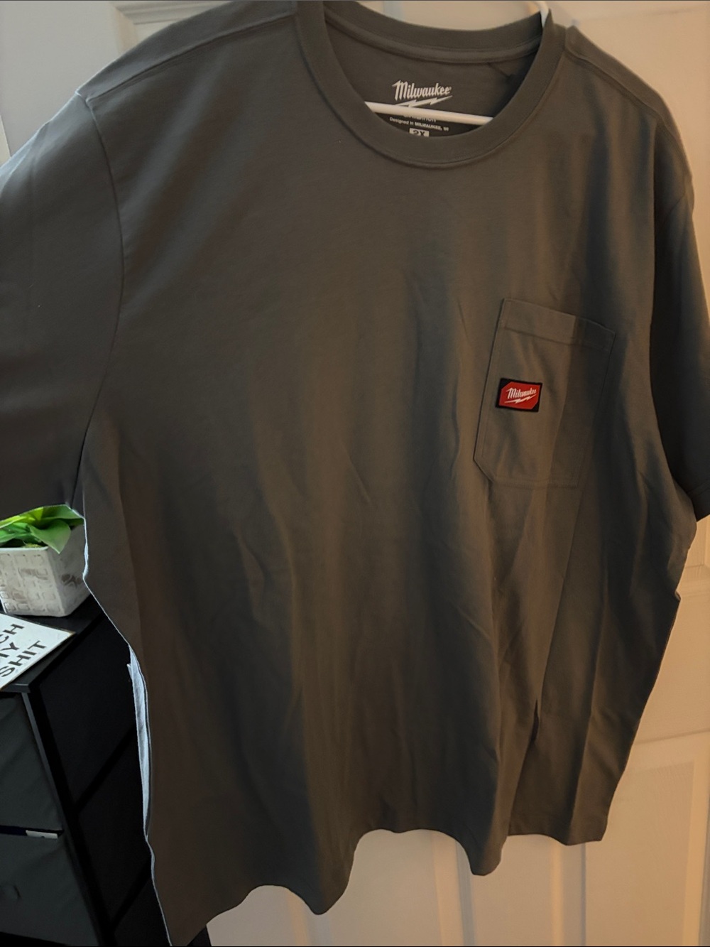 Milwaukee Short Sleeve Pocket Tee in Olive Green